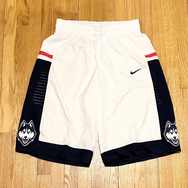 Nike UConn Huskies Team Issued 2014-15 Mens Size 36 Long White Basketball Shorts