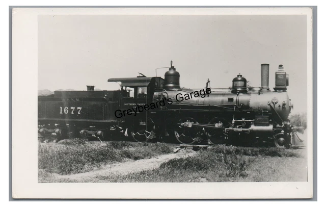 RPPC SP SOUTHERN PACIFIC RAILROAD Locomotive 1677 Train CA Real Photo Postcard