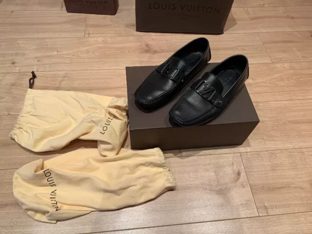 Mens Louis Vuitton Loafers Shoes Black Snake Python Crocodile Skin UK 8.5