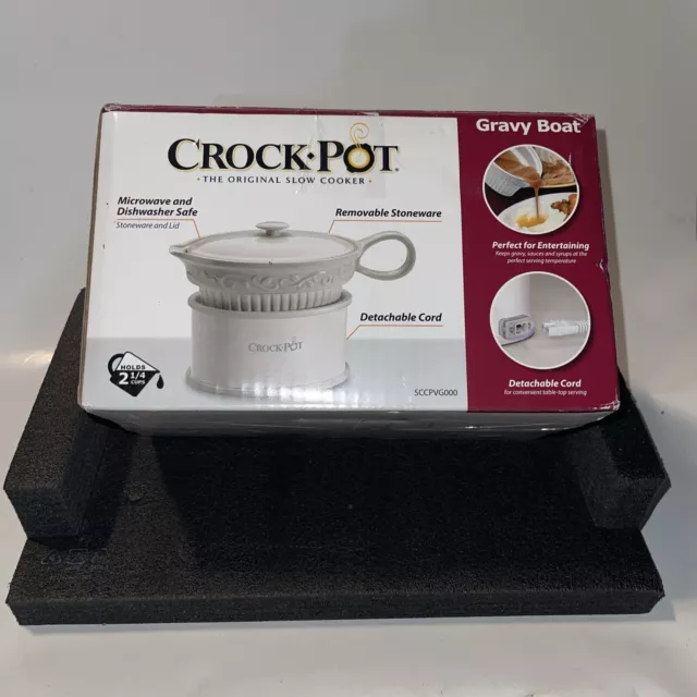 NEW Crock Pot Ceramic GRAVY BOAT Electric Gravy Warmer MIB