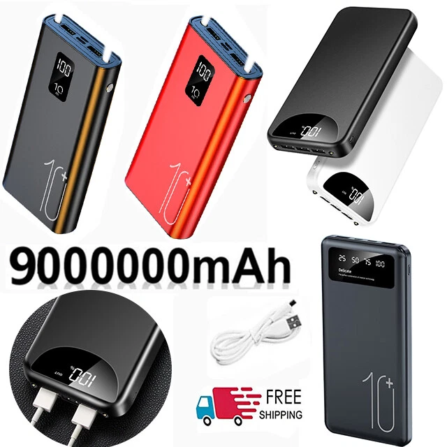 9000000mAh Power Bank LED USB Backup Pack Battery Fast Charger For Mobile Phone