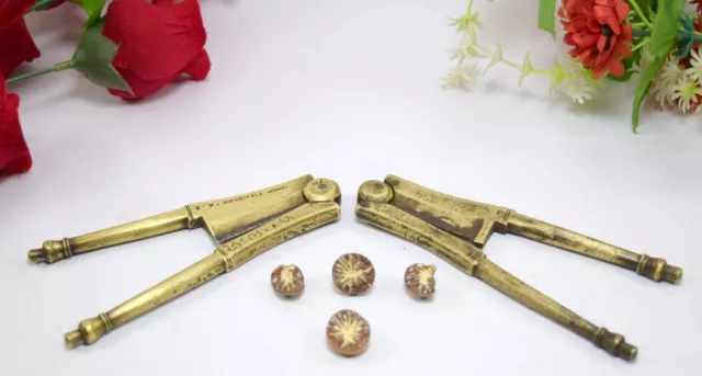 Brass Betel Nut Cutter Pair Old design Indian collectible Table Décor.i12-174 2