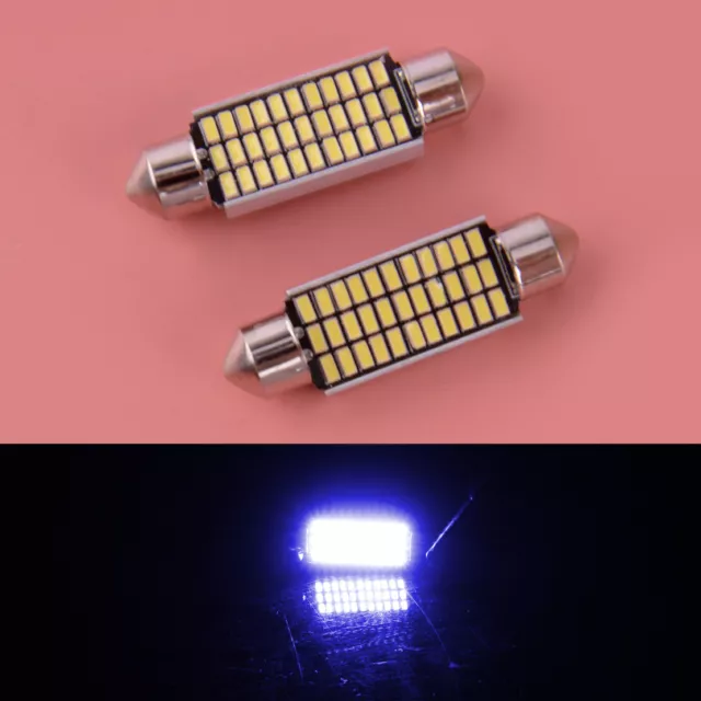 2x 41mm Blue 3014 Chip LED Interior Map Dome Door Trunk Light Bulbs