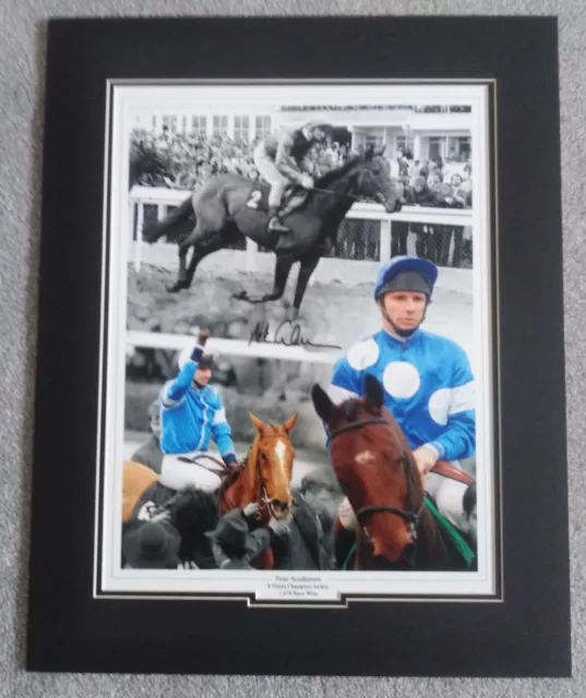 Peter Scudamore Horse Racing Signed 16x12 Montage Photo Mounted AFTAL #215