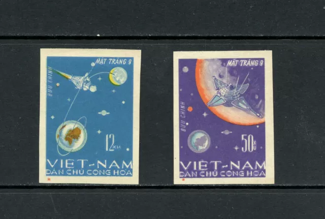 Q193 Vietnam 1966 Weltraum Luna 9 Imperf 2v. Postfrisch ohne Gummi