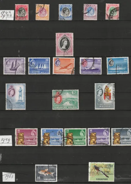 My dad's whole collection of old stamps from Singapore (1946 -1965) [ws04]