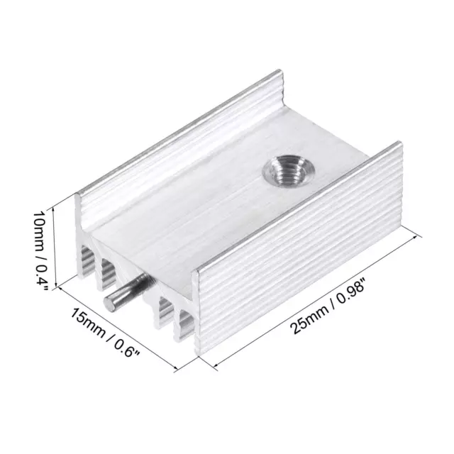 25x15x10mm TO-220 Aluminum Heatsink for MOSFET Transistor Diode with a Pin 10pcs 2