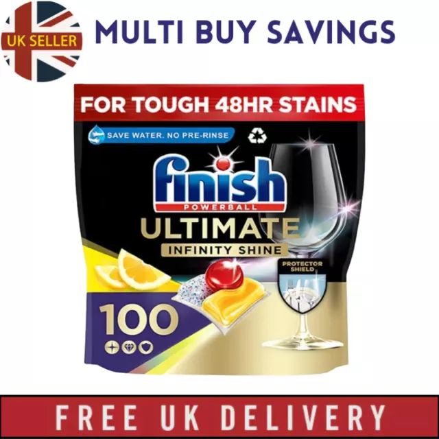 Finish Ultimate Infinity Shine Dishwasher Tablets Lemon 100 Tablets