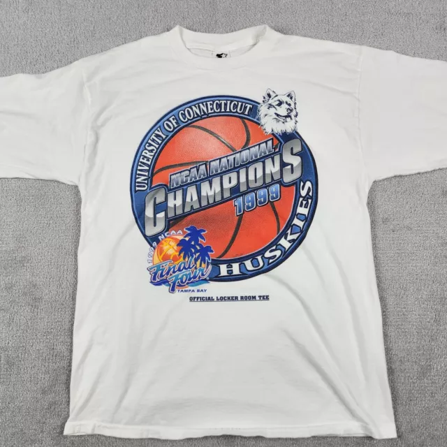 Vintage UCONN Huskies 1999 NCAA National Champs Tee XL See Pics For Size Starter