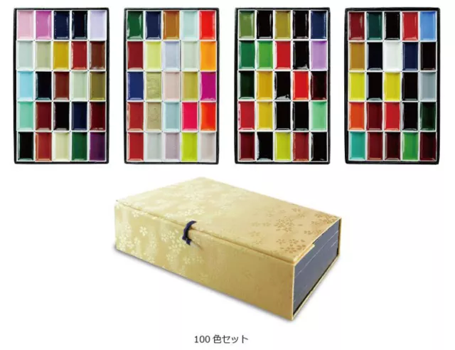 Kuretake Gansai Tambi Japanese Watercolour Paint Set 12/18/24/36/48 Colours