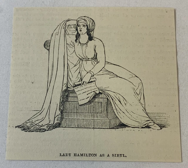 1885 Revista Grabado ~ Dama Hamilton Como Un Sibila