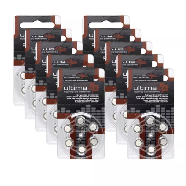 Ultima Plus Hörgerätebatterien 312 -braun PR41- 60 Stück