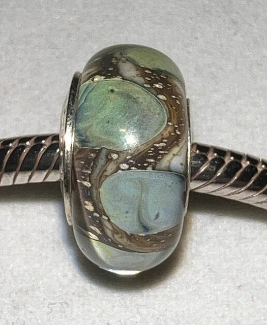 Authentic Chamilia Hidden Forest Ob-186 Murano Glass Sterling Silver Charm Bead