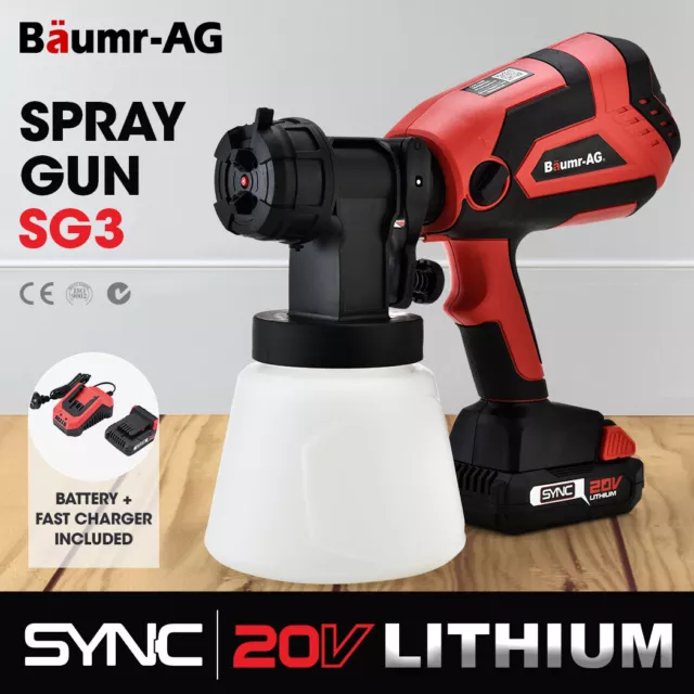 BAUMR-AG 20V Paint Sprayer Gun Kit Cordless Electric Air Battery Powered Lithium