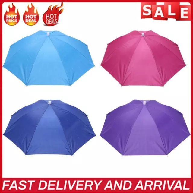 Head Umbrella Hat with Elastic Band Waterproof Head Umbrella for Outdoor Fishing