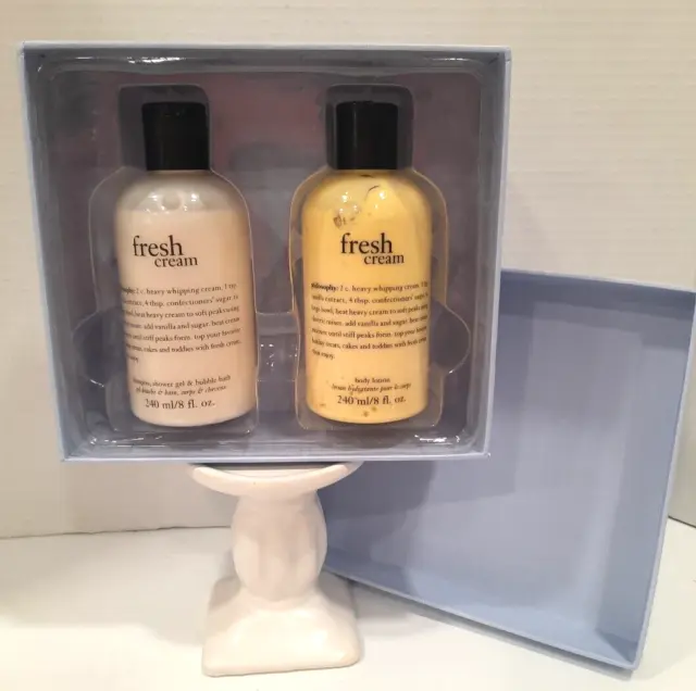 Philosophy FRESH CREAM Shower Gel Shampoo & Body Lotion 8 oz Each Gift Set NIP