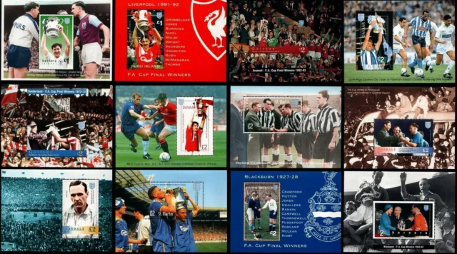 Football Club Stamp Sheets (Set of 12 FA Cup Collection) 1996 GB Local Stamps