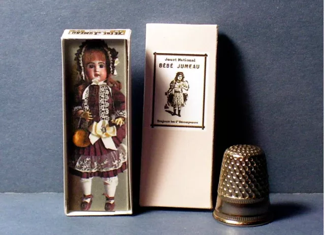 Dollhouse Miniature 1:12 Jumeau Doll Box  Victorian dollhouse girl nursery