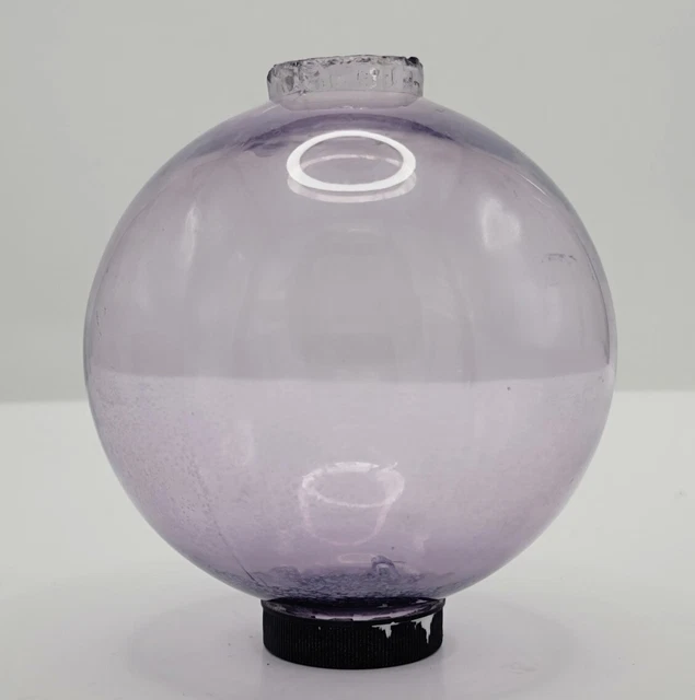 Vintage Round 4 1/2" Sun Colored Amethyst Glass Lightning Rod Ball/Globe