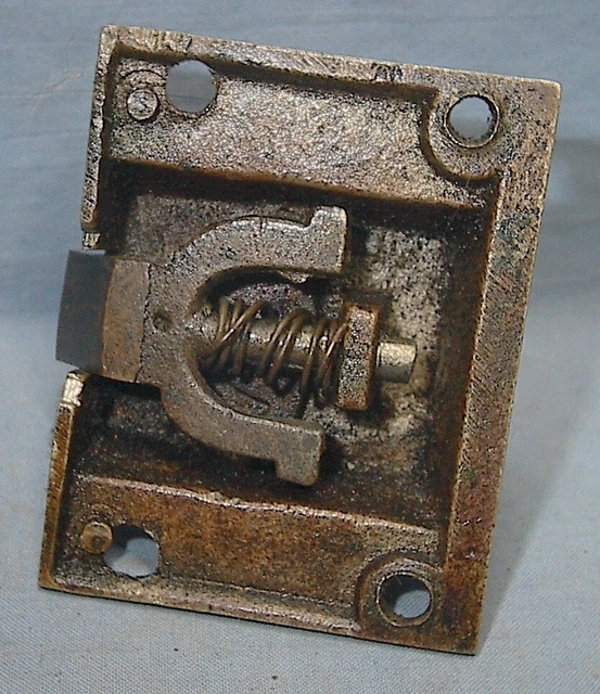 Vintage Antique Cabinet Latch Solid Cast Brass Twist Release #3 3