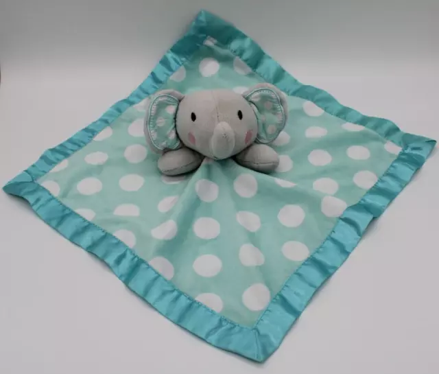 Circo Aqua Gray Elephant Baby Lovey Security Blanket Polka Dot Teal White Target