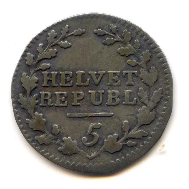 Switzerland Republic Helvetica 1/2 Batzen 1799 Km A5