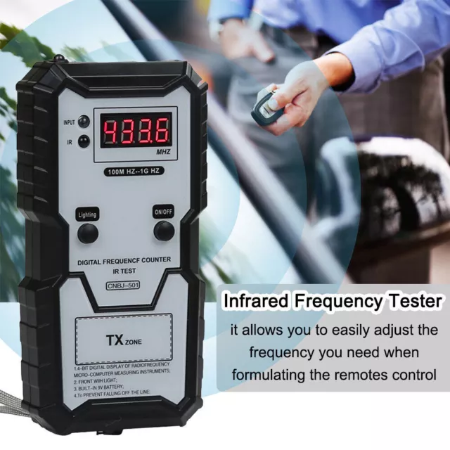 Car Remote Keys Infrared Frequency Tester 100M-1GHZ 4-bit Digital Electronic`