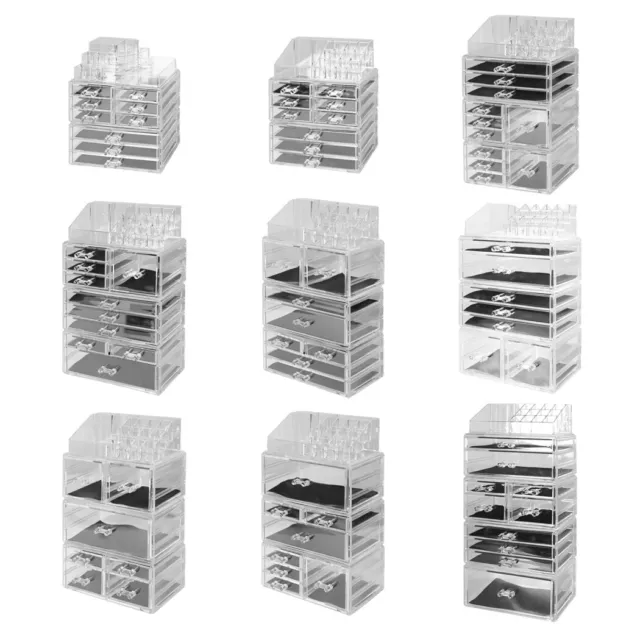 Acrylic Makeup Organizer Cosmetic Storage Box Jewelry Holder Display Drawer