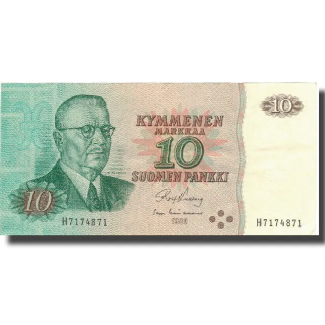 [#801072] Banknote, Finland, 10 Markkaa, 1980, 1980, KM:100a, EF(40-45)