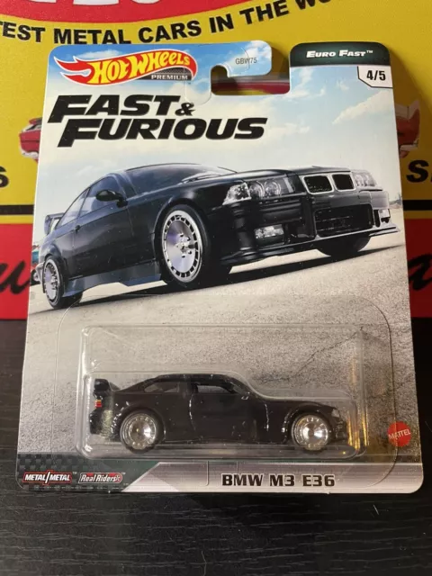 Hot Wheels Premium BMW M3 E36 Fast And Furious Euro Fast 1/64 Diecast Car