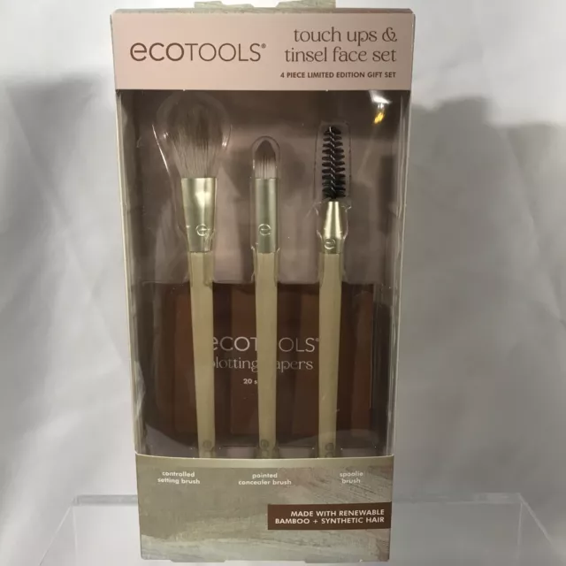 Eco Tools Touch Ups & Tinsel Face Set Make up Brushes 4 Piece Limited Edition