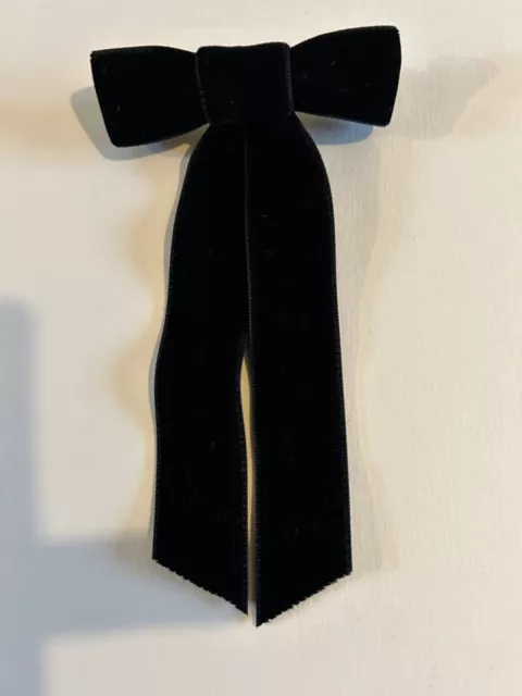 New JENNIFER BEHR Original Black Velvet Bow Barette