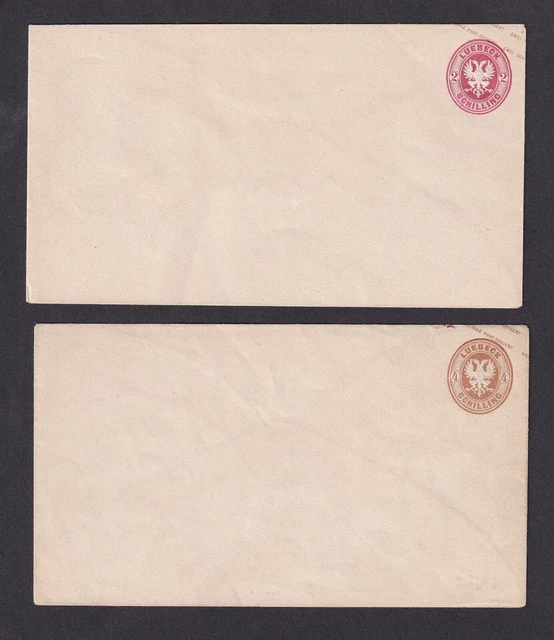 Lübeck U 11 und U 12 - Umschläge Ausgabe 1867