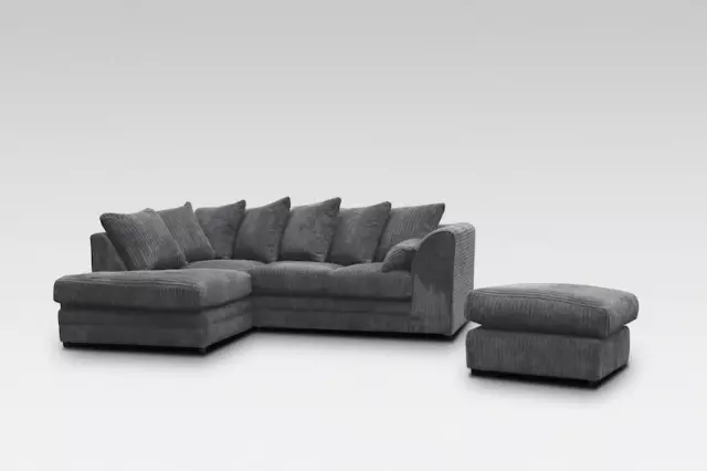 Jumbo Cord Corner Sofa Suite Set  3 2