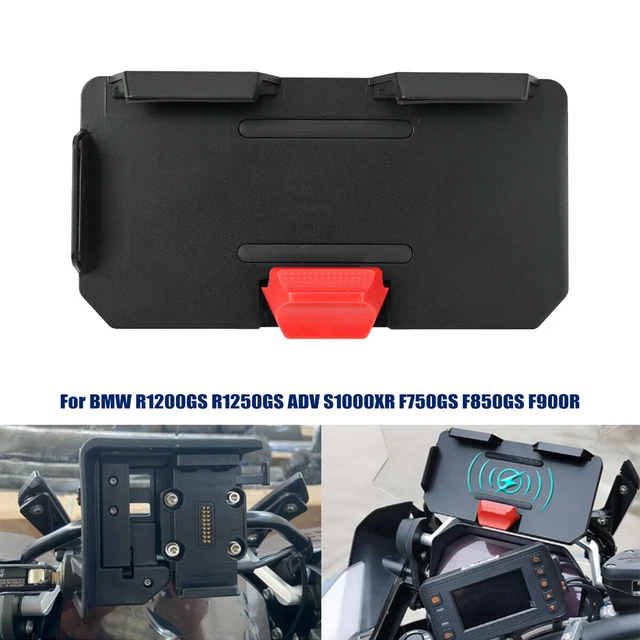 E Motorrad Motorrad Handyhalterung Für BMW R1200GS / R1250GS / S1000XR Usw. – Mit Kabelloser Ladung (15W), Wasserdicht IP67 Handyhalter Für BMW R1200GS