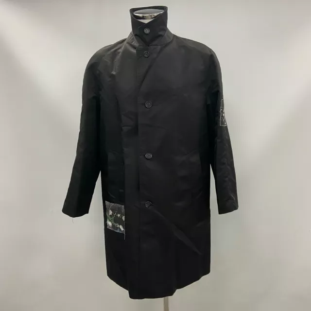 Raf Simons Fred Perry Coat M Black Photo Patches Trench Mac Designer RMF51-RP