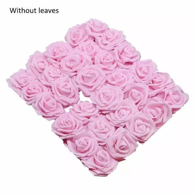 Cabezas 8CM Artificial Pe Espuma Rosa Flores Novia Ramo Flor para Boda Fiesta 2