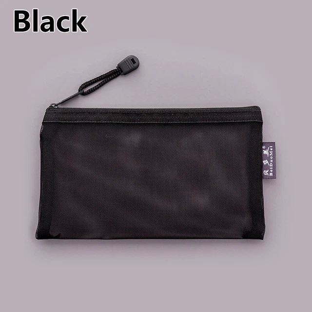 Clear Mesh Portable Large Pen Pencil Case Makeup Cosmetic Storage Bag Pouch Case