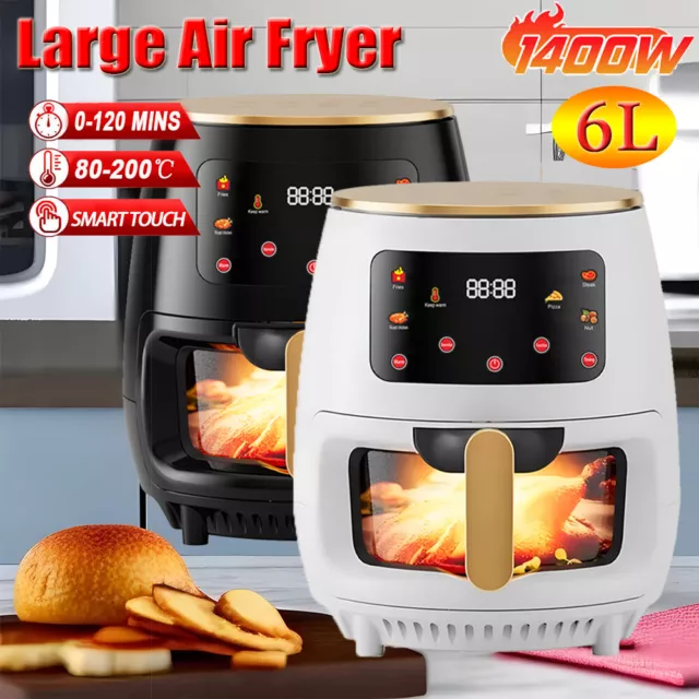 6L Air Fryer Digital Kitchen Oven Lcd Oil Free Low Fat Healthy Frying Cooker