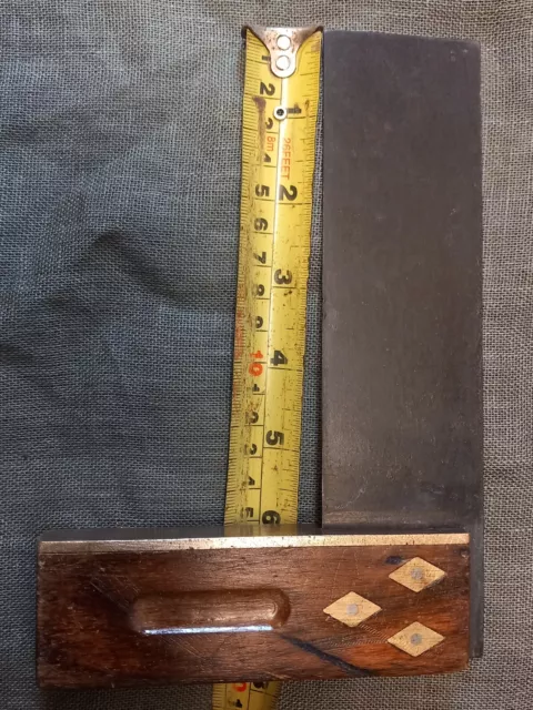 vintage brass and wood set square carpenters square