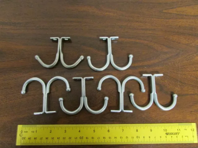 6 Vintage Undermount Coat Hook School Locker Hooks Gym Steel Mid 20th. C.
