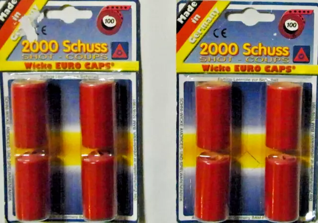 Wicke EURO CAPS 2x100-Schuss Bänder 2000 Schuß Ringmonition für Spielzeugpistole