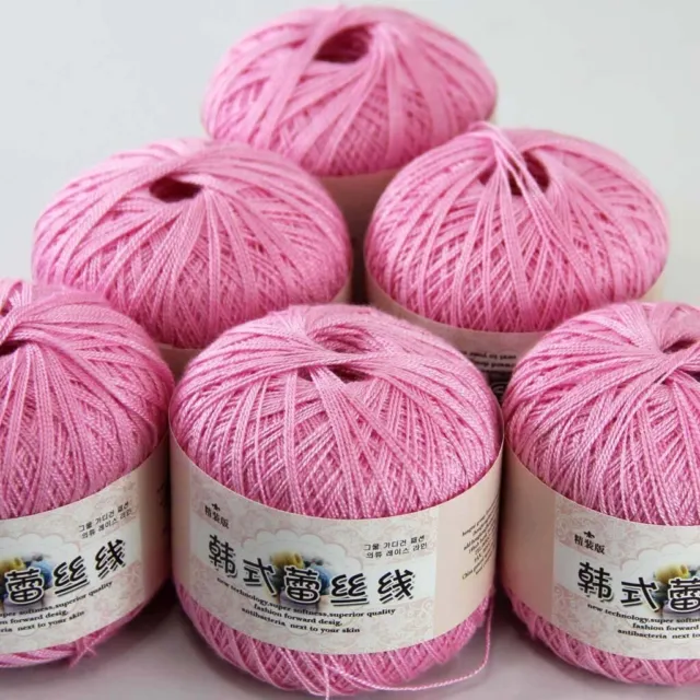Luxurious 6ballsx50g Hand DIY Wear Cotton Lace Crochet Shawl Knitting Yarn 02