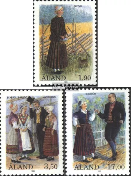 Finnland-Aland 72-74 (kompl.Ausg.) postfrisch 1993 Volkstrachten