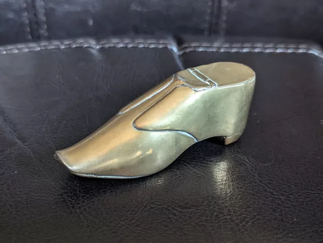 Novelty Antique 19th Century Georgian Brass Shoe Snuff Box Nice Patina