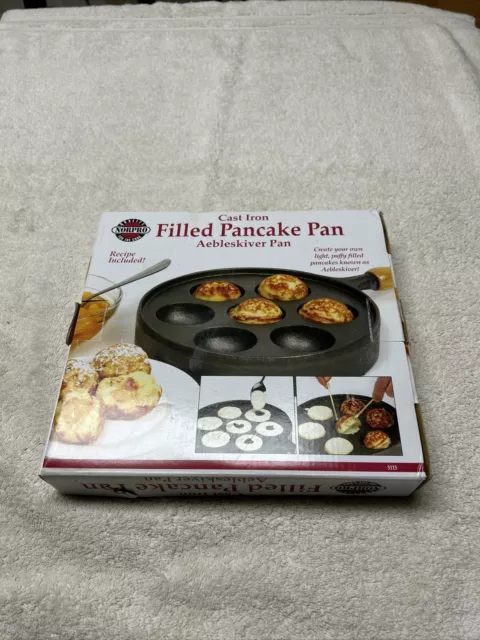 Cast Iron NORPRO  Aebleskiver Pan Danish 7 filled Pancake Donut Ball  NEW In Box