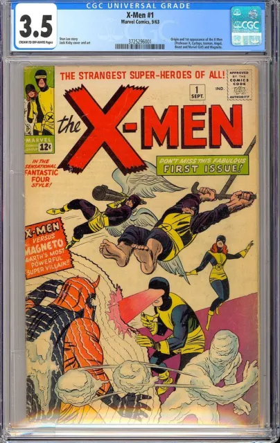 X-Men #1 Origin & 1st App. X-Men Silver Age Vintage Marvel Comic 1963 CGC 3.5