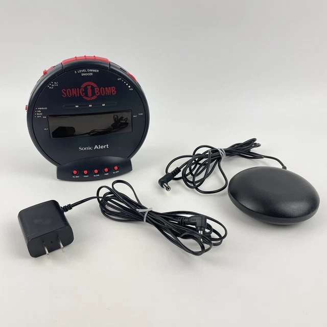 SONIC BOMB ALARM Clock with Bed Shaker Sonic Alert SBB500SS 19.99
