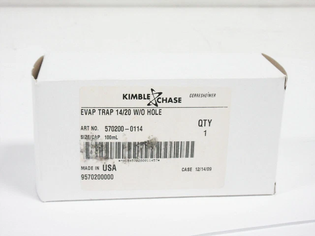 Kimble Chase 100 Ml Evaporator Trap 24/40 To 14/20 570200-0114 ~ 5702000114