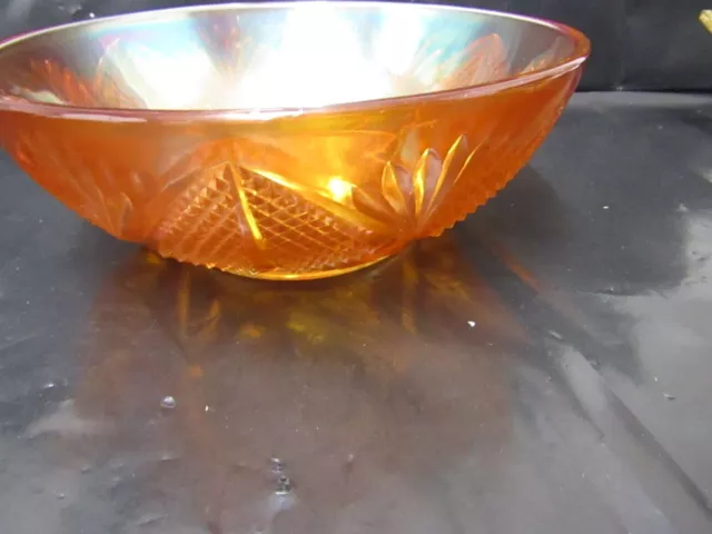 Vintage Carnival Glass Small Round Glass Sweet, Fruit Bowl 2